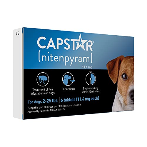 CAPSTAR (nitenpyram) Oral Flea Treatment for Dogs, Fast Acting Tablets Start Killing Fleas in 30