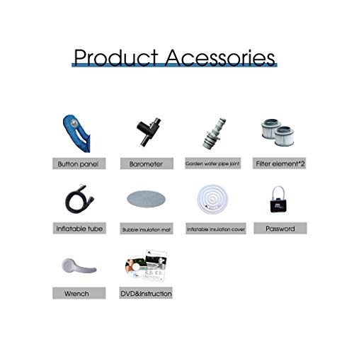Updayday Tragbare aufblasbare Badewanne, Whirlpool der Hot Spring Spa Family Jet SPA, Massage-Whirlpool mit konstantem… – Bild 7