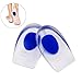 Silicone Gel Heel Cups, Shoe Inserts Silica Gel Pads Insole for Plantar Fasciitis, Bone Spurs Pain Relief, Sore Heel Pain, Achilles Pain and Foot Care (Blue US Men's 10-13)