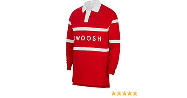 nike men's sportswear swoosh rugby long sleeve shirt