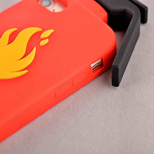 [REDshield] Apple iPhone 8/7/6S/6 Plus 3D Silicone Case, [Red Fire Extinguisher] Flexible Anti-shock Silicone Protective Skin Case Cover - Thumbnail 4