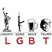 JMM Industries Trump Sticker - Liberty Guns Beer LGBT Vinyl Decal 2-Pack 5.5-Inch Trump Pence 2020 Keep America Great Premium Quality Vinyl Sticker UV Protective Laminate