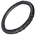 GripDrive Pro Ridged Cushion Grip Synthetic Leather Steering Wheel Cover Black Odorless - Small 13.5