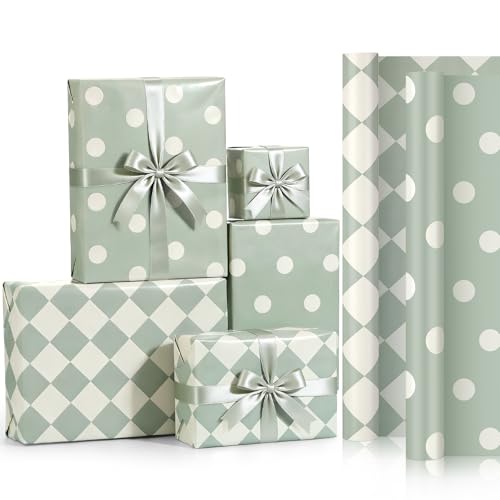 HairChrysm Sage Green Wrapping Paper 2 Rolls at Amazon