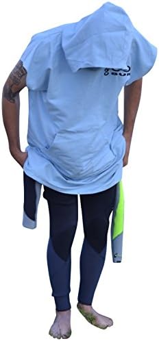 Quick-Dry Towel Changer by COR Surf | Lightweight Micro-Suede Compact Travel Poncho (Light Blue, Large)
