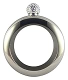 No.1 Bangle Bracelet Flask With Sparkling Rhinestone Lid, Perfect For Liquor And Wine, Great Gift For Every Woman, Glisten And Secret, 304 Stainless Steel, Shiny And Classy Silver (3.5 oz)