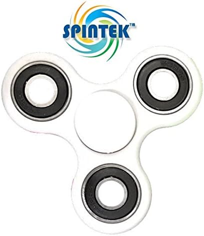 Spintek Fidget Spinner (WHITE) Toy Hand Tri Spinner Best Stress Reducer Boredom Anti Anxiety ADD, ADHD, Autism Adult Children Kids 360 Spinner Helps Focusing Fidget Toys Focus