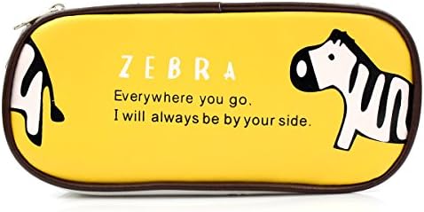 QHD Large Storage Pencil Case Pencil Holder Makeup Pouch Bag-yellow zebra