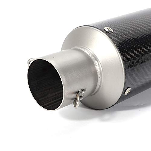 Universal Carbon Fiber Muffler Exhaust Pipe 38~51mm Motorcycles ATV Exhaust Silencer Muffler Pipe Slip-On Scooter Racing Motorcycle Exhaust Muffler Silence Silencer Black