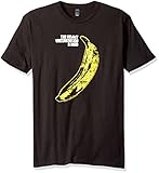 Impact Men's Velvet Underground Distressed Banana Short Sleeve Jersey T-Shirt,Black,Medium