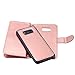 Galaxy S8 Case, LONTECT PU Leather 9 Card Slot Wallet Folio Case with Detachable Magnetic Hard Case for Samsung Galaxy S8 - Rose Gold