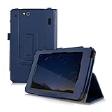 kwmobile Elegant synthetic leather case for Asus Padfone Mini in dark blue with convenient STAND FEATURE