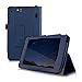 kwmobile Elegant synthetic leather case for Asus Padfone Mini in dark blue with convenient STAND FEATURE
