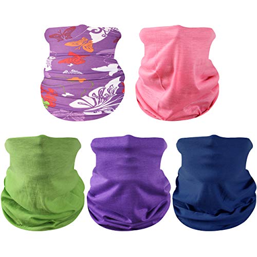 Pañuelo de pasamontañas unisex, bufanda de cara con polaina deportiva para correr al aire libre, 5 paquetes, multicolor