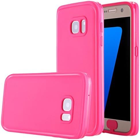 Galaxy S7 Waterproof Case, Pandawell Super Slim Thin Light [360 All Round Protective] Full-Sealed IPX-6 Waterproof Shockproof Dust/Snow Proof Case Cover for Samsung Galaxy S7 - Pink