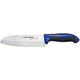 Dexter-Russell 7" Santoku Knife | S360-7 | High-Carbon Steel Hollow Edge Blade | Blue Polypropylene & Slip-Resistant Santoprene Handle | NSF Certified, Made in USA