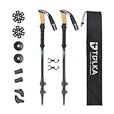 TOLKA Trekking Poles Collapsible Hiking Poles Lightweight, Walking Running Sticks with Natural Cork Grips, Quick Locks for Outdoor Walking Trekking Climbing-1 Pair …