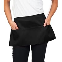 KNG 6 Pack - Black Waist Apron, 11 inch