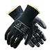 Tarantula Nylon Precision Protective Safety Work Gloves, 13 gauge black polyester shell with black PU coated on Palm and Fingers, 12 Pair Per Pack