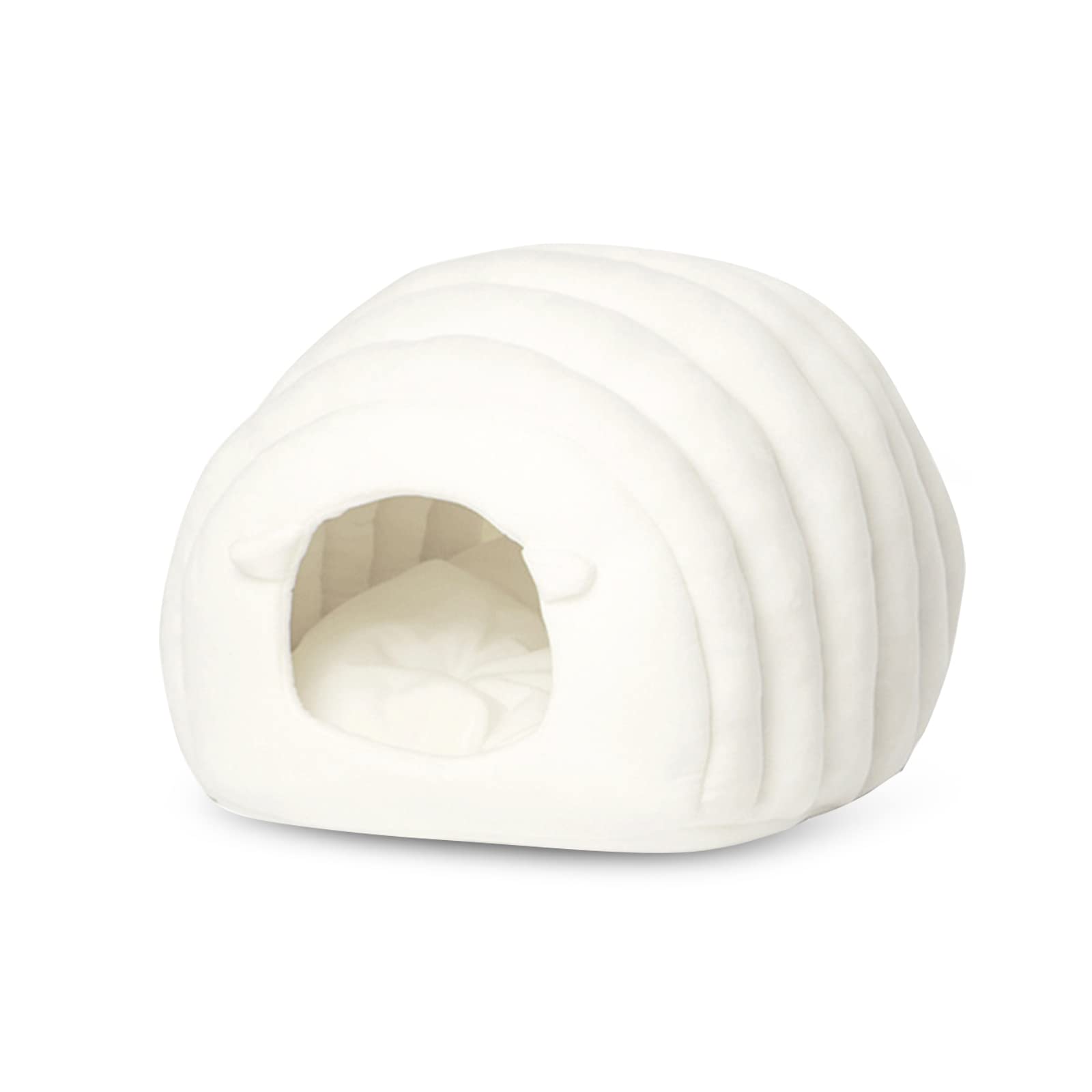 PETCUTE Cat Cave Bed,Semi-closed Cat House,2 in 1 Pet Bed for Dogs and Cats,Soft Sleeping Bag Cute Caterpillar Tent,Anti Slip Pet House with Removable Mat for Cats Kitty Small Puppy Dog