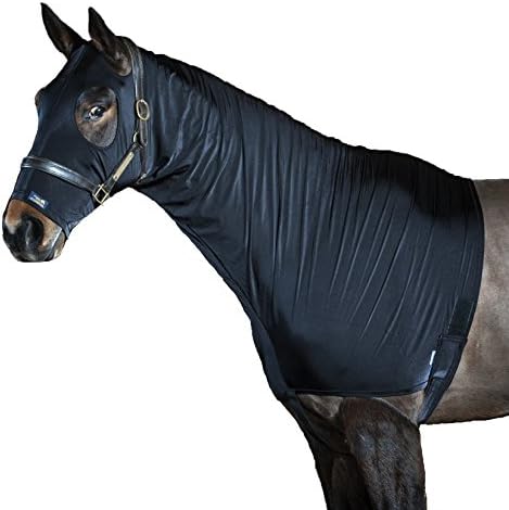 Snuggy Hoods Slinky Show Stretch Hood Protect Braids & Shine Coat, Black, L