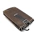 Coffee Universal Matte Premium Genuine Leather Multi-function Belt Loop Case Holster Carrying Bag Pouch Two Pockets Inside With Metal Buckle Out Size 17.5x10.5x2.5 CM