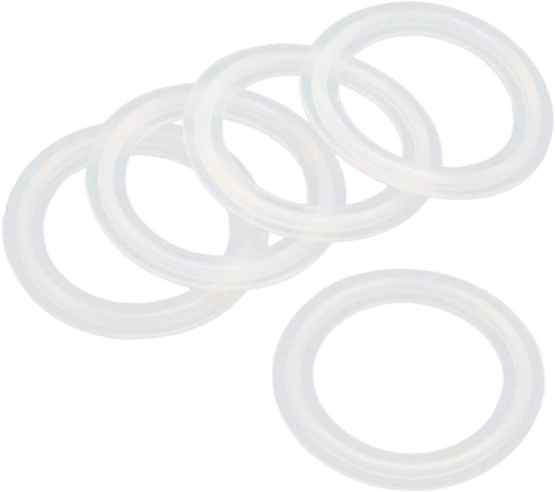 QiiMii White Silicone Sanitary Tri-Clamp Gasket, 2 inch (5 Pack)