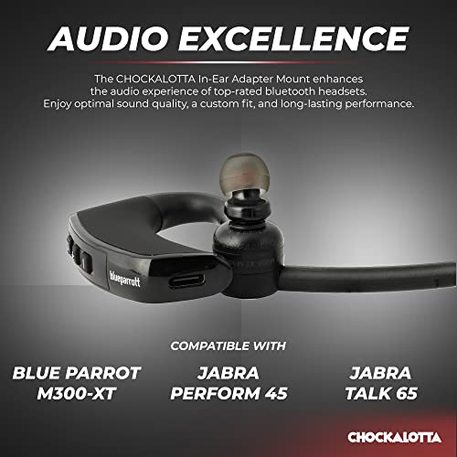 CHOCKALOTTA Eartip Adapter Compatible with Blue Parrot M300-XT/Jabra Perform 45 / Jabra Talk 65 Headsets (Includes Adapter + Set of Multi-Size Premium Silicone Eartips)