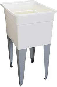 Tina de lavandería blanca de 18 pulgadas x 24 pulgadas, fregadero de