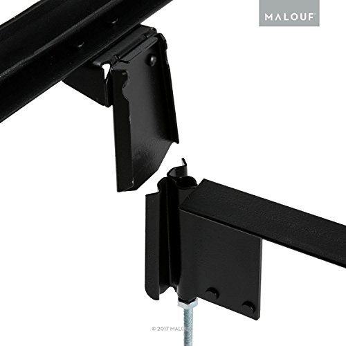 STRUCTURES STEELOCK Headboard-Footboard Super Duty Steel Wedge Lock Metal Bed Frame with Adjustable Height Glides - Functions as Bed Rails - Queen