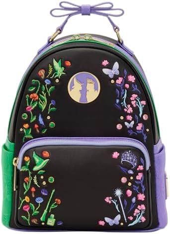 Loungefly Wicked Witch Mini Backpack — Black, Purple & Green Elphaba Wicked Loungefly Mini Backpack Entertainment Earth  main image 4