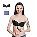 Self Adhesive Bra, Silicone Push Up Strapless Bras, Backless Reusable Invisible Drawstring Bra by Comfy Vicky (C Cup, Black)