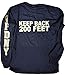 NYC FACTORY FDNY Long Sleeve Officially Licensed Keep Back 200 Feet T-Shirt Navy Large