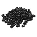 100 Pcs 6mm Inner Dia Round Tip Black PVC Insulated End Caps