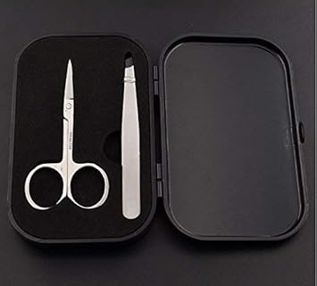 Amazon Com Letb Tweezers And Scissors Shaping Set For Eyebrow