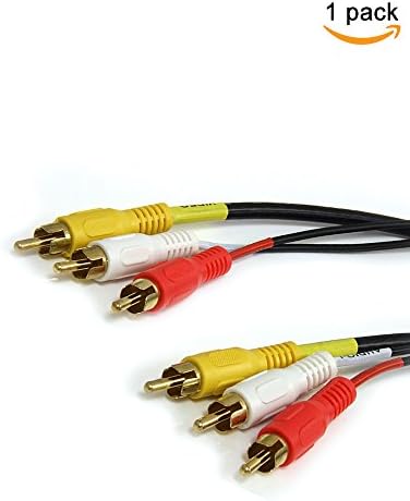 Uninex VA306GBC RCA Gold Plated Stereo Audio/Video Patch Composite Cable, 6-Foot
