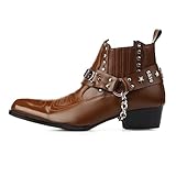 New Mens Fashion Ankle Steel Casual Brown Boots Shoes