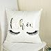 Kingla Home Decorative Flannel Throw Pillow Case Soft Couch Pillow Covers Golden Lash Out Eyelash Throw Pillow Covers 18x18 Inch