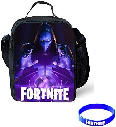 Fortnite Battle Royale Insulated Lunch Bag Girls Boys School Snack Box Cross-body Shoulder Bag Bento Picnic Insulated Grocery Bag With Zip & Handle
