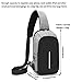 Sling Bag with USB Charging Port & Headphone Hole, Smart Crossbody Bag College School Chest Casual Daypack Travel Shoulder Backpack for Women Men Outdoor Sport Gym Hiking Cycling Day Trip - Gray