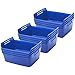 ECR4Kids Small Bendi-Bins with Handles, Stackable Plastic Storage Bins for Toys and More, Blue