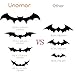 Unomor Halloween Decorations Bat Wall Decorations 60PCS 3D Bats Wall Decal, Halloween Home Window Decorations-60PCS/4 Size