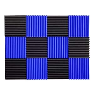 Amazon.com: (12Pk) 1"x12"x12" Blue/Charcoal acoustic panels studio foam