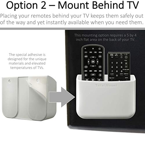 TotalMount Universal Remote Control Holder Attaches to Wall or Back of TV Compatible with