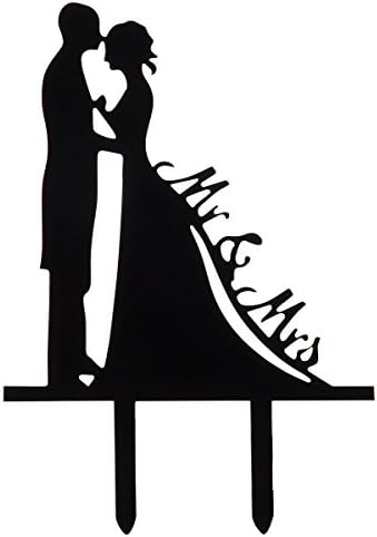 Black Acrylic Cake Topper For Engagement Or Wedding