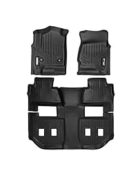 MAXFLOORMAT   Tapetes de piso para Chevrolet   GMC, Yukon, Set completo de asientos de cubeta (negro)