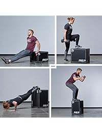 Rep Fitness 3 en 1 - Caja plyométrica suave para entrenamiento y acondicionamiento, Negro
