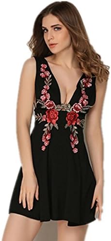 Women Modest Sleeveless Sexy Little Black Party Club Dress Fit and Flare M