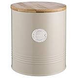 Typhoon Living Airtight Biscuit/Cookie Storage Canister with Bamboo Lid, 3.4 Litre, Putty