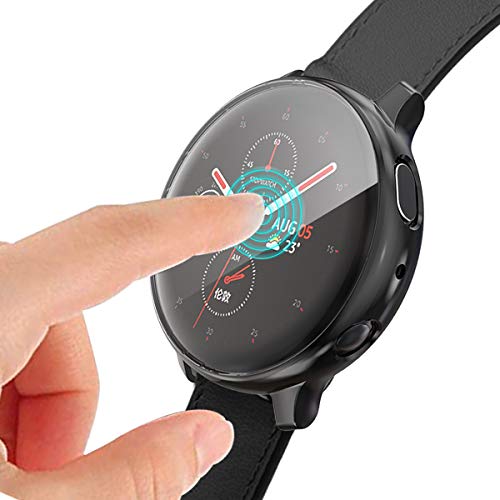 Haojavo 2 Pack Screen Protector Case for Samsung Galaxy Watch Active 2 44mm, Soft TPU Slim Fit Full Cover Screen Protector Case for Galaxy Watch Active 2 44mm Smartwatch Bands Accessories